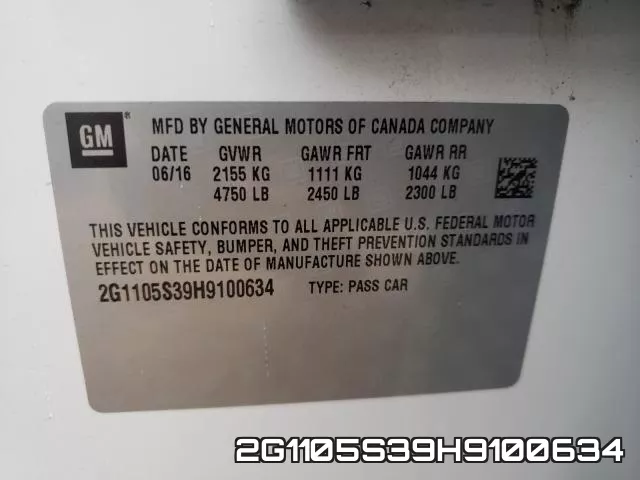 2G1105S39H9100634 фото 2