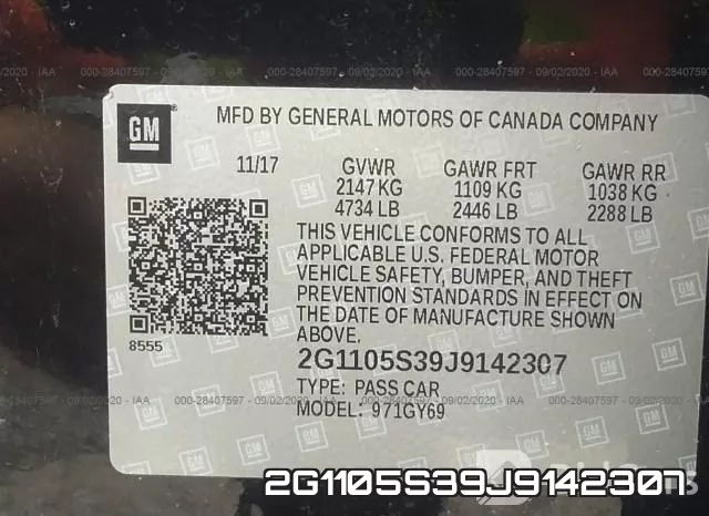 2G1105S39J9142307 фото 10