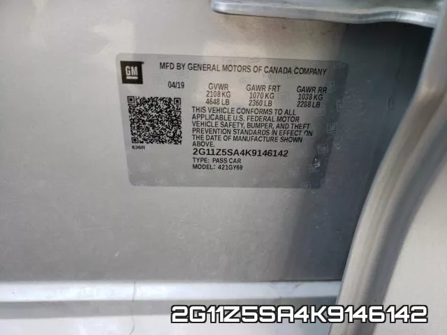 2G11Z5SA4K9146142 фото 2
