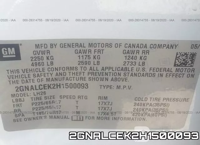 2GNALCEK2H1500093 фото 10