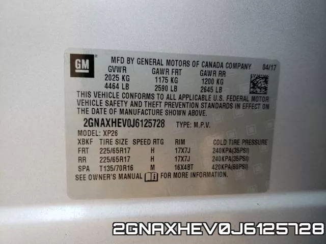 2GNAXHEV0J6125728 фото 2