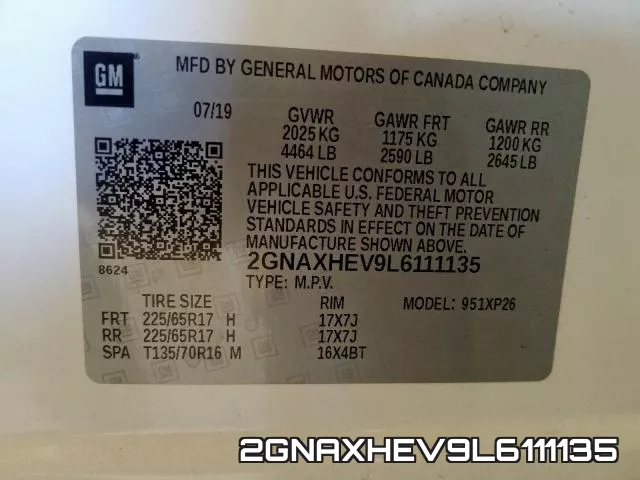 2GNAXHEV9L6111135 фото 2