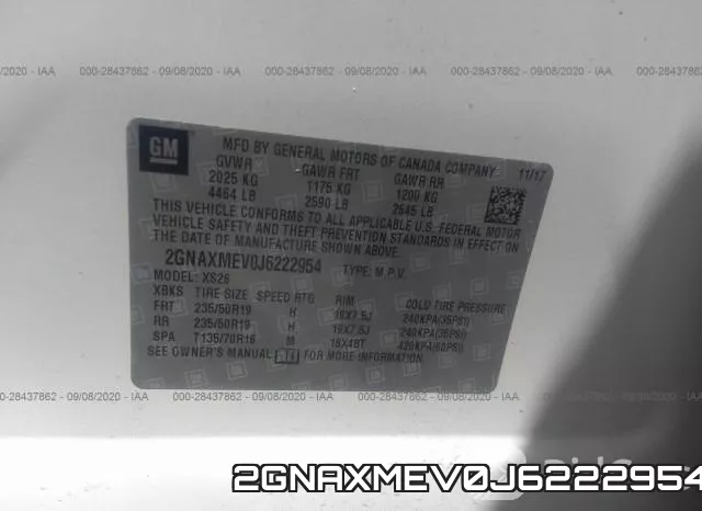 2GNAXMEV0J6222954 фото 10