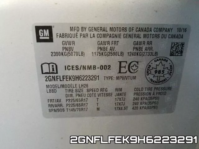 2GNFLFEK9H6223291 фото 2