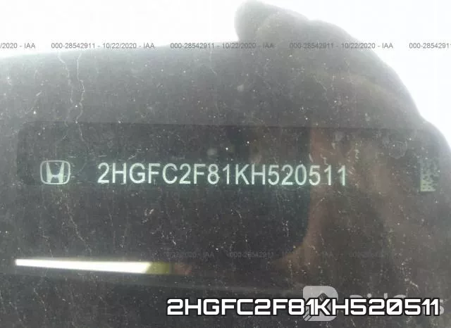 2HGFC2F81KH520511 фото 10