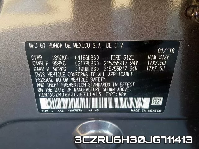 3CZRU6H30JG711413 фото 2