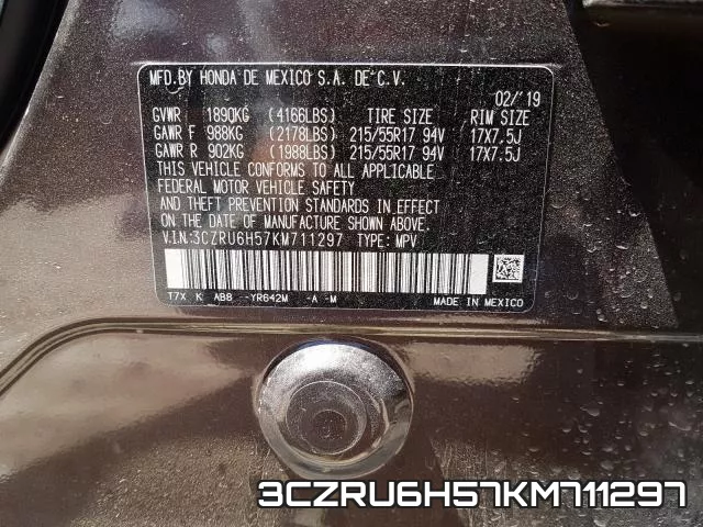 3CZRU6H57KM711297 фото 2