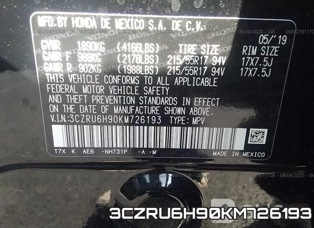 3CZRU6H90KM726193 фото 10
