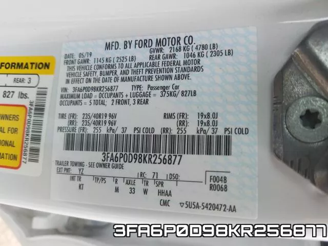 3FA6P0D98KR256877 фото 2