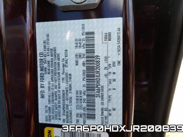 3FA6P0HDXJR200839 фото 2