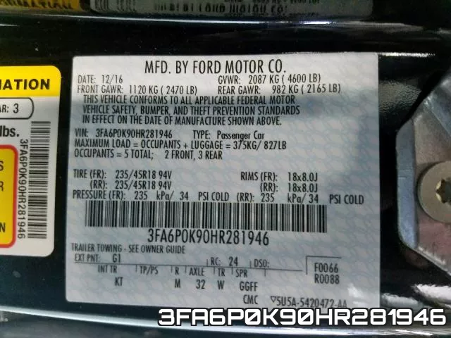 3FA6P0K90HR281946 фото 2