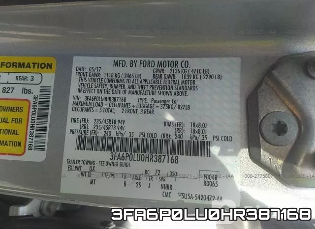 3FA6P0LU0HR387168 фото 10