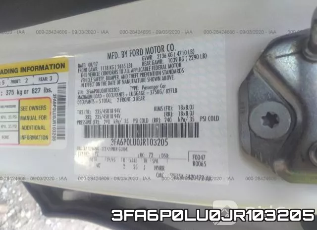 3FA6P0LU0JR103205 фото 10