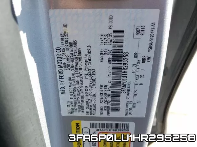 3FA6P0LU1HR295258 фото 2