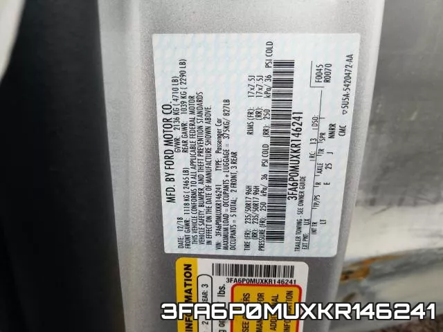 3FA6P0MUXKR146241 фото 2