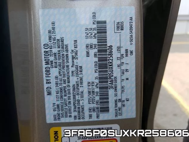 3FA6P0SUXKR258606 фото 2