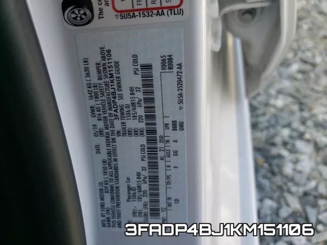 3FADP4BJ1KM151106 фото 2