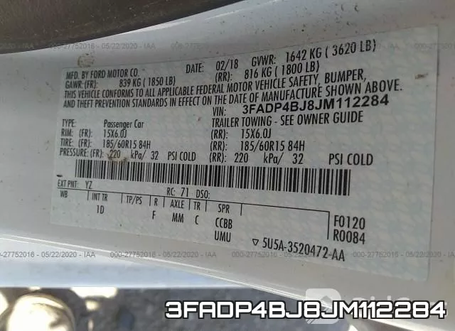 3FADP4BJ8JM112284 фото 10