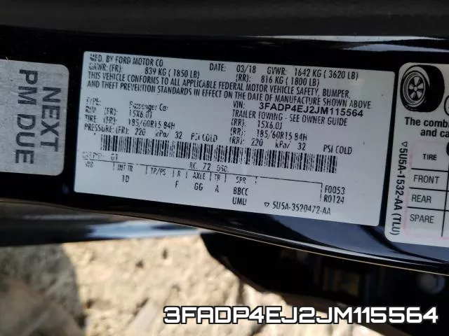 3FADP4EJ2JM115564 фото 2