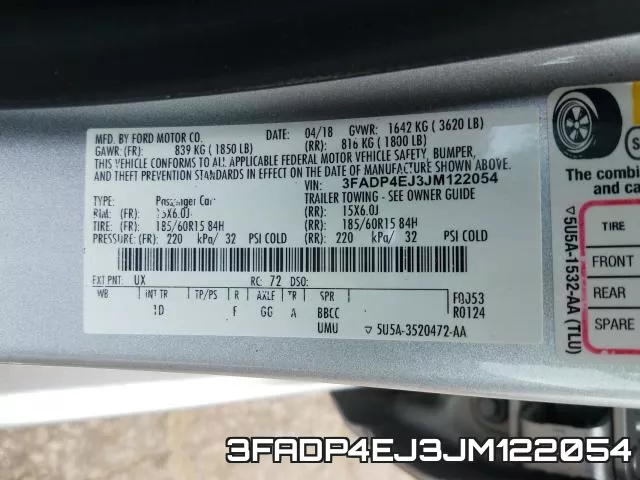 3FADP4EJ3JM122054 фото 2