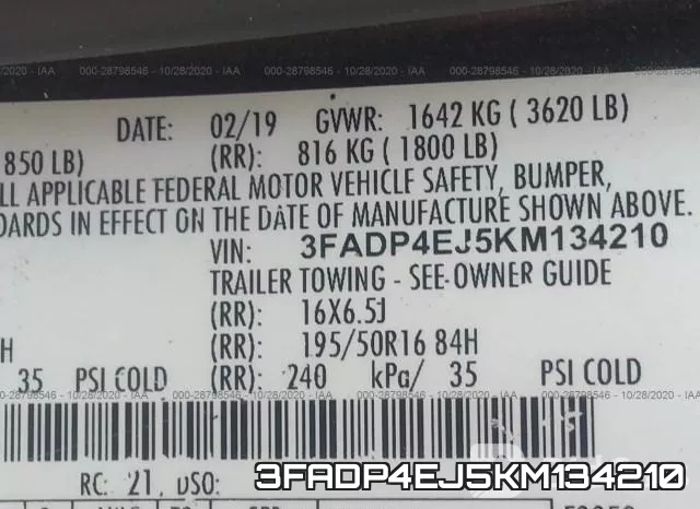 3FADP4EJ5KM134210 фото 10