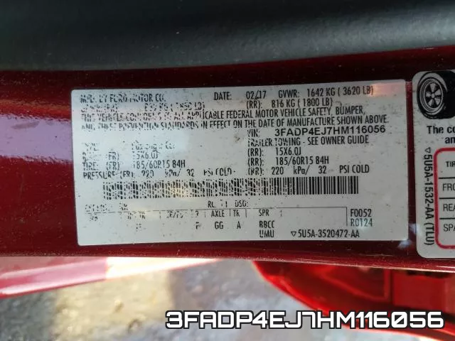 3FADP4EJ7HM116056 фото 2