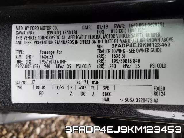 3FADP4EJ9KM123453 фото 2
