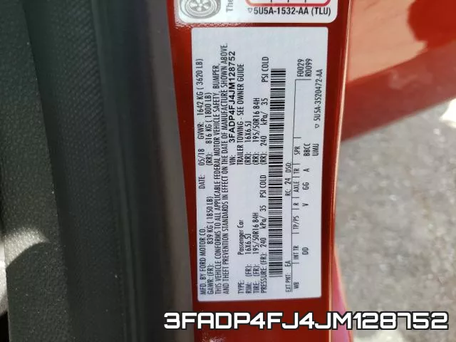3FADP4FJ4JM128752 фото 2