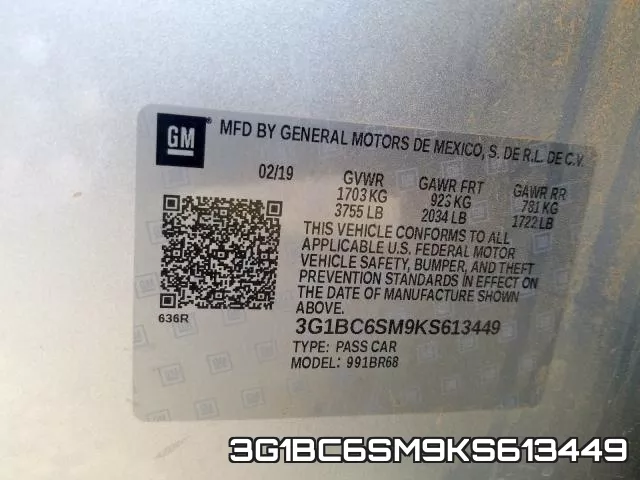 3G1BC6SM9KS613449 фото 2