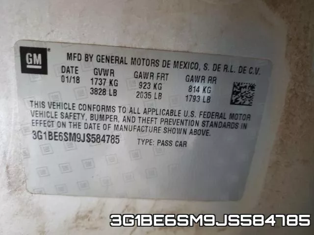 3G1BE6SM9JS584785 фото 2