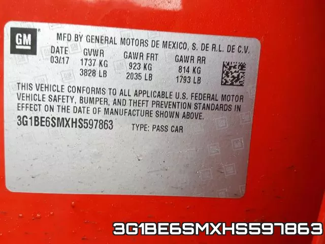 3G1BE6SMXHS597863 фото 2