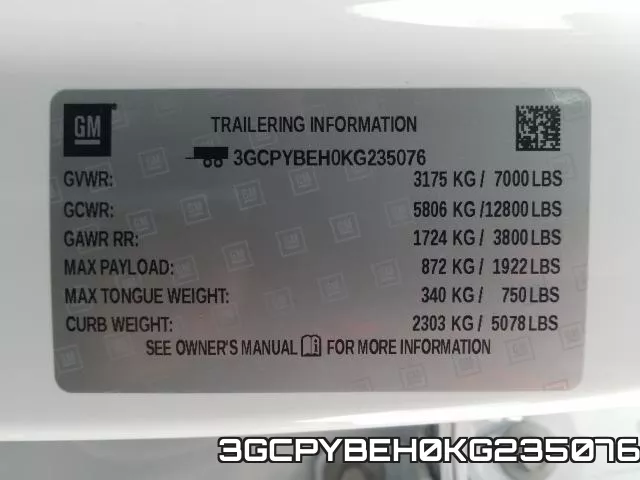 3GCPYBEH0KG235076 фото 2