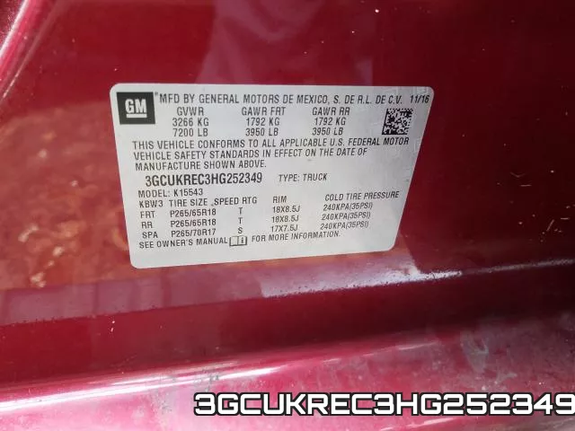 3GCUKREC3HG252349 фото 2