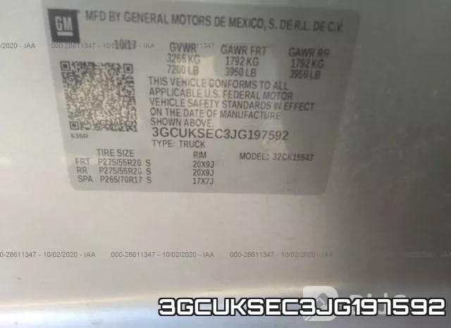 3GCUKSEC3JG197592 фото 10