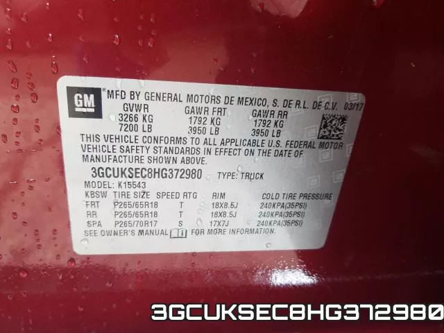 3GCUKSEC8HG372980 фото 2
