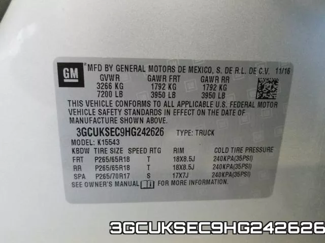 3GCUKSEC9HG242626 фото 2