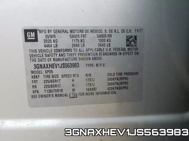 3GNAXHEV1JS563983 фото 2