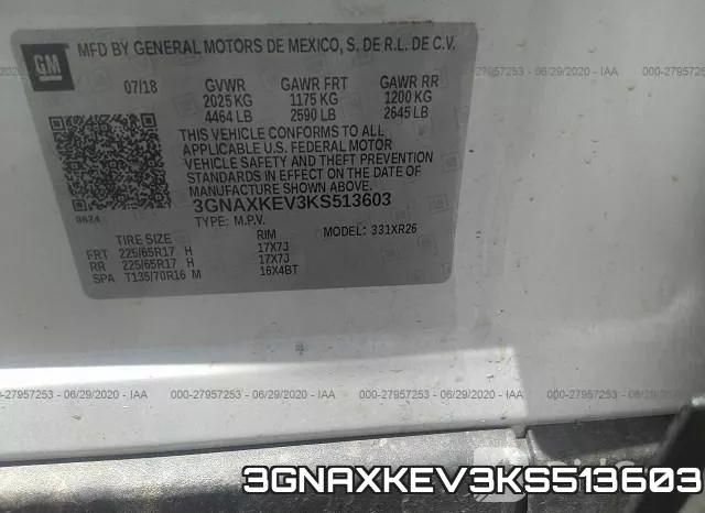 3GNAXKEV3KS513603 фото 10