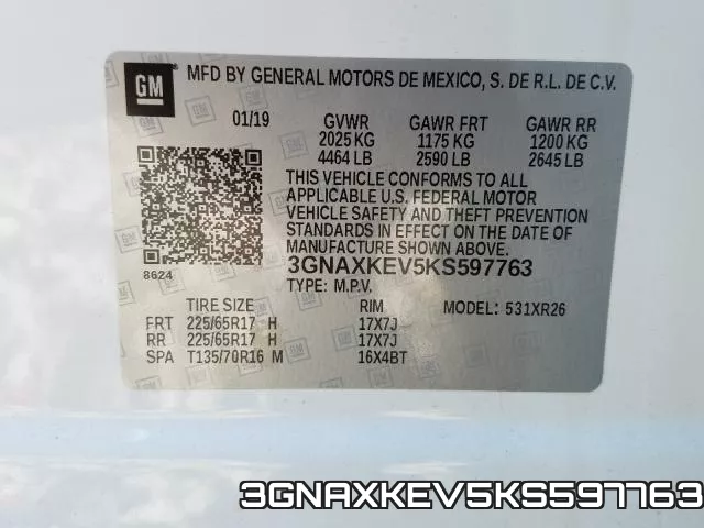 3GNAXKEV5KS597763 фото 2