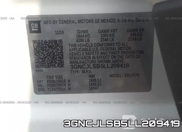 3GNCJLSB5LL209419 фото 10