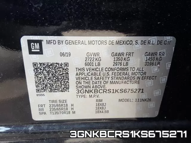 3GNKBCRS1KS675271 фото 2
