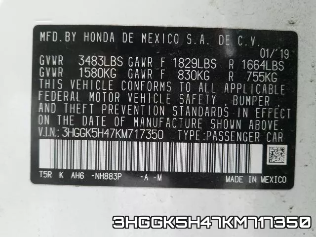3HGGK5H47KM717350 фото 2