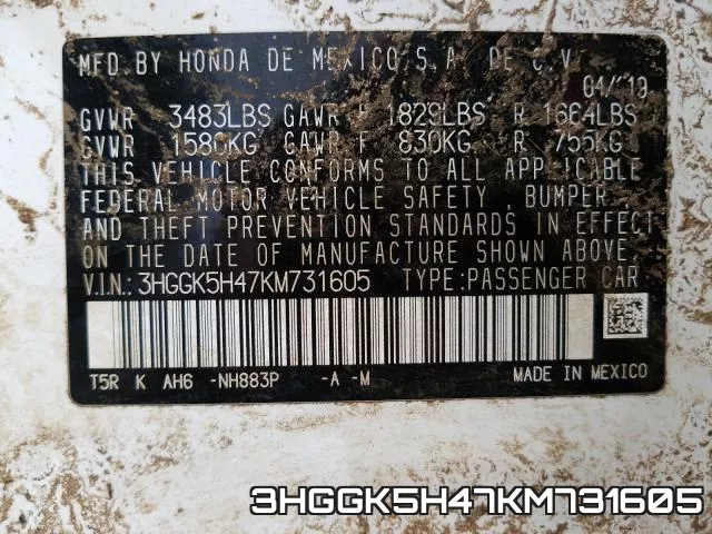 3HGGK5H47KM731605 фото 2