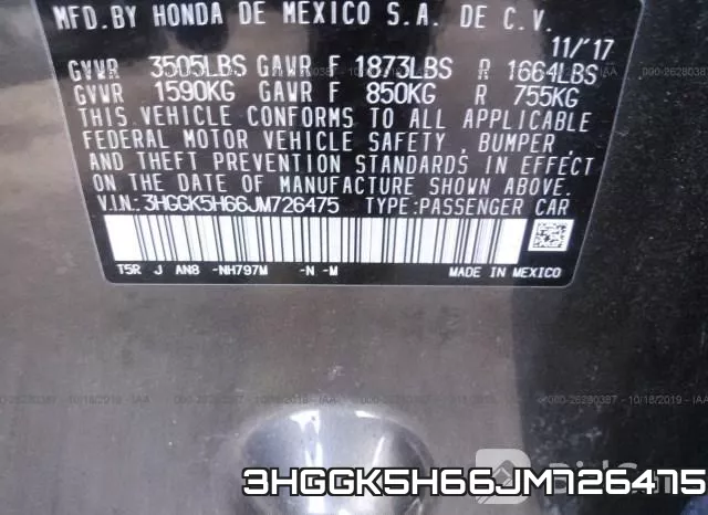 3HGGK5H66JM726475 фото 10