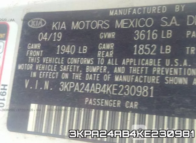 3KPA24AB4KE230981 фото 10