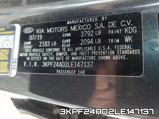 3KPF24AD2LE147137 фото 2