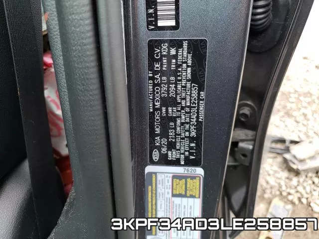 3KPF34AD3LE258857 фото 2