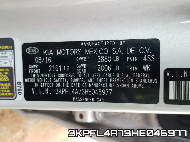 3KPFL4A73HE046977 фото 2