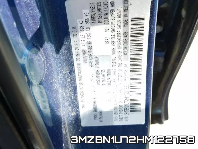 3MZBN1U72HM122758 фото 2