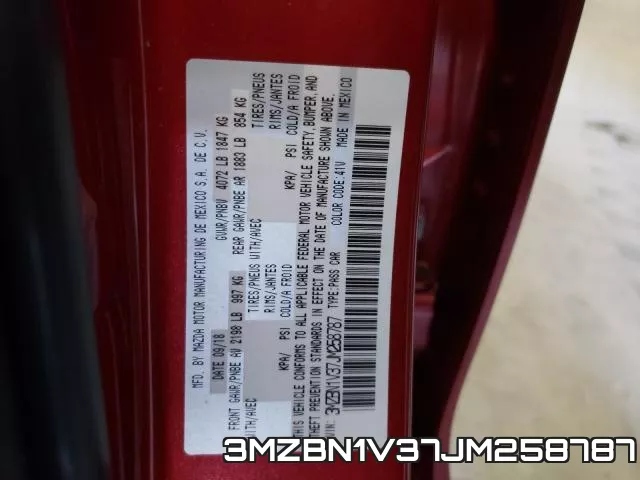 3MZBN1V37JM258787 фото 2